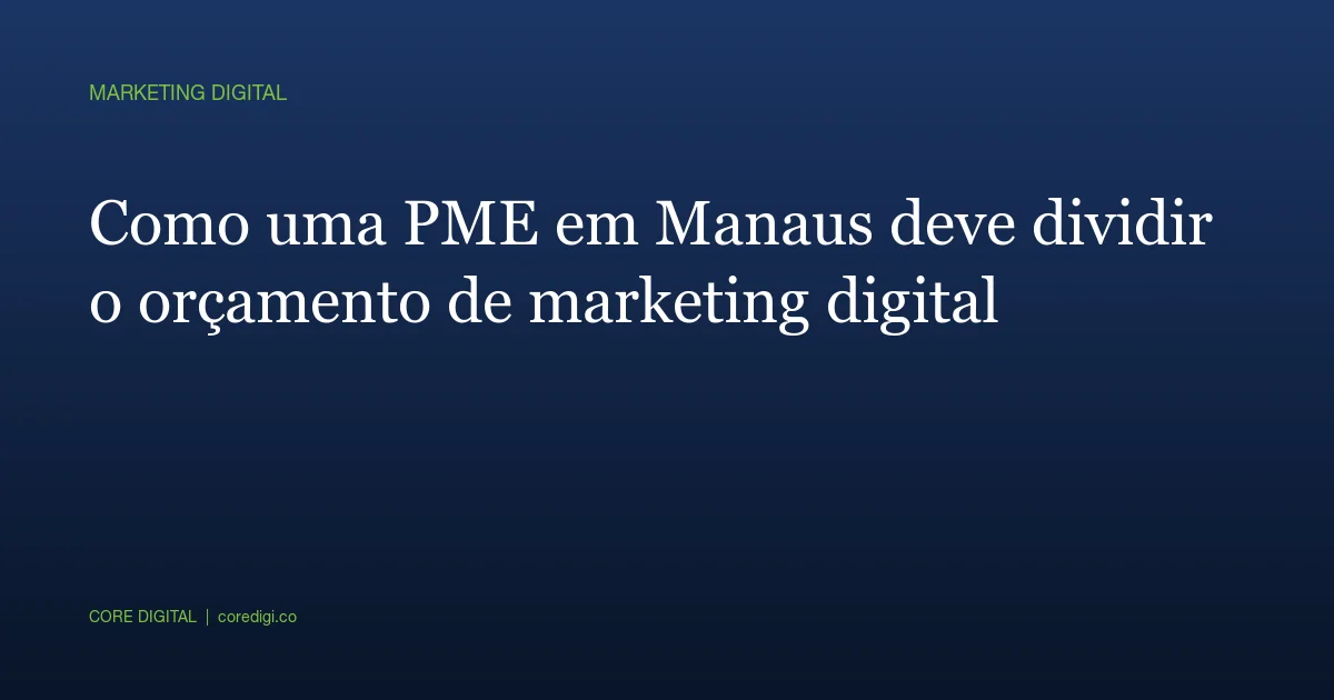 Como uma PME em Manaus deve dividir o orçamento de marketing digital